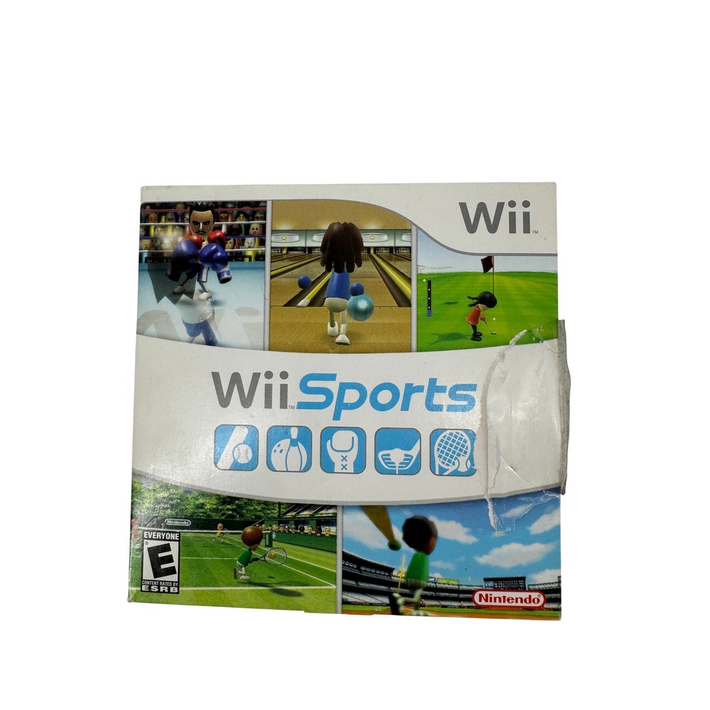 Nintendo Wii Sports Game Wii RVL-RSPE-USA-1 Disc Manual Sleeve White Sports